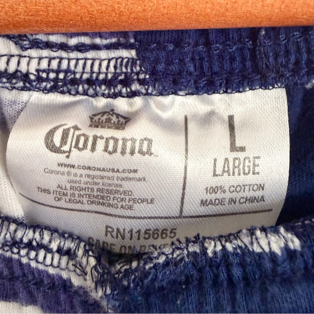 Men’s Corona Blue and White Striped Lounge Pants Size L - Picture 9 of 10